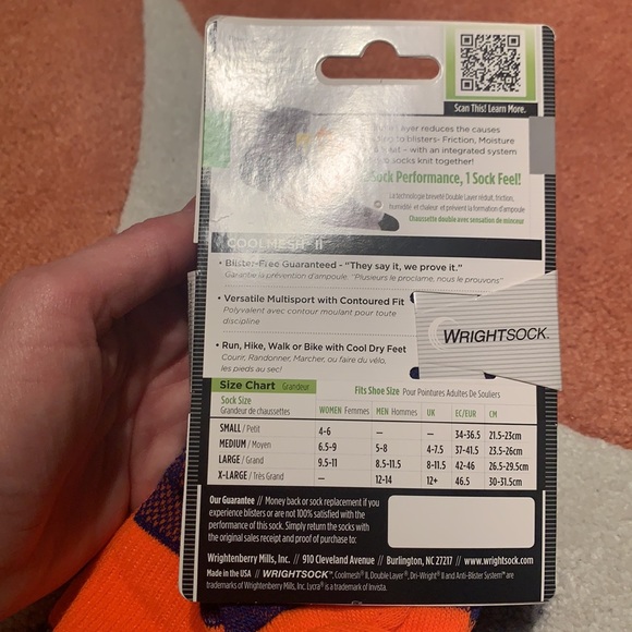 Wrightsock lightweight running ankle socks Size XL - Picture 2 of 3